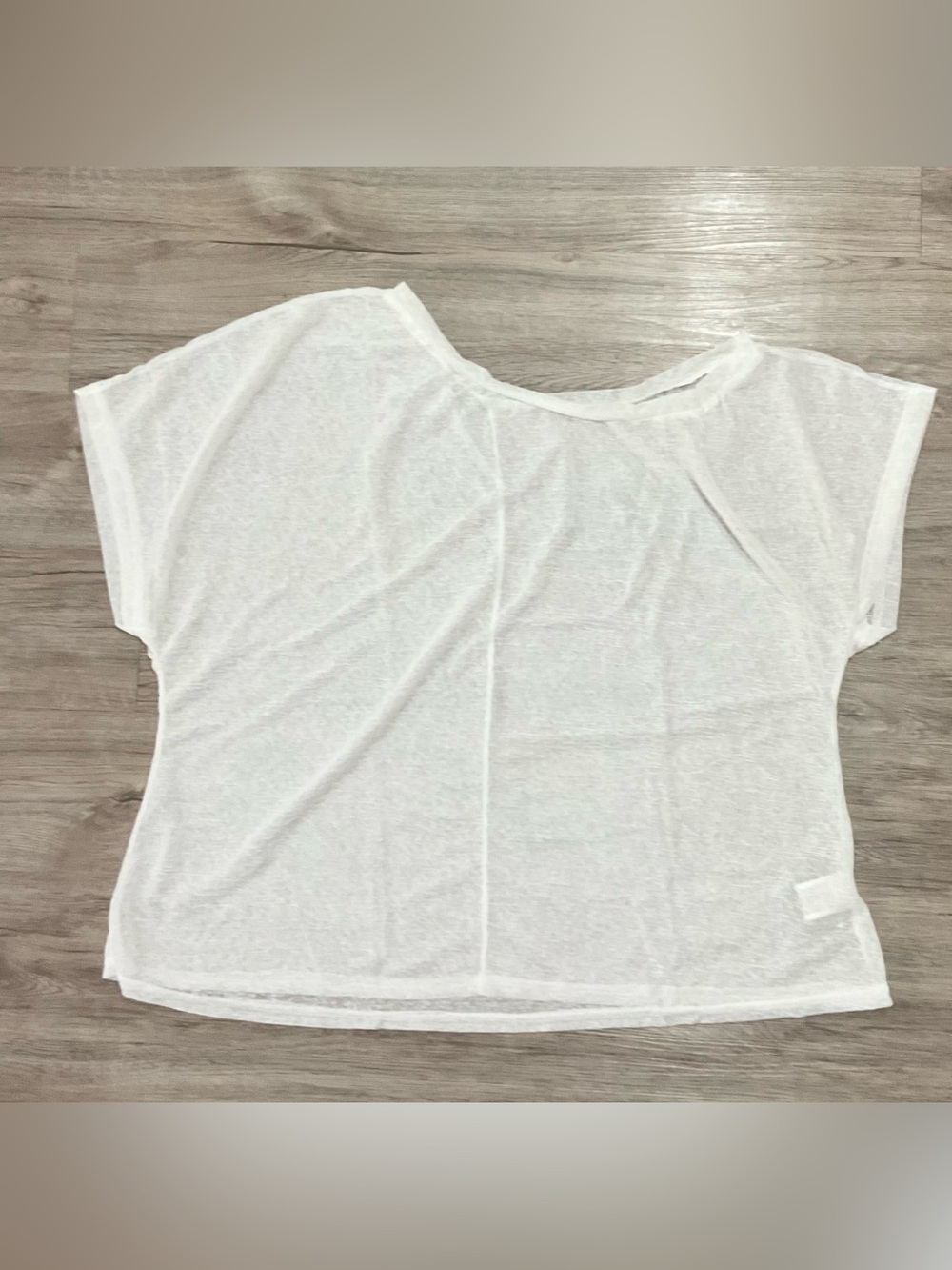 SHEIN White Asymmetrical Scoop Neck Short Sleeve Lightweight Tee Size 3X NEW - Picture 6 of 14